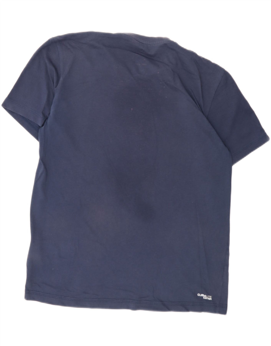ADIDAS Mens Climalite Graphic T-Shirt Top Medium Navy Blue Cotton Vintage Adidas and Second-Hand Adidas from Messina Hembry 