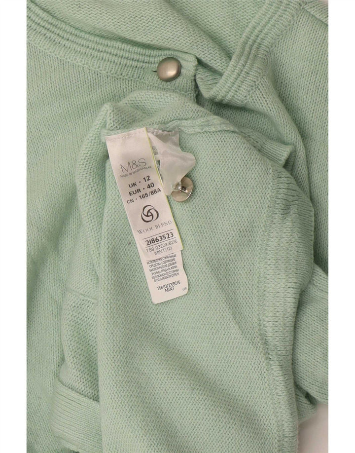 Maglione cardigan da donna Marks & Spencer UK 12 Acrilico verde medio