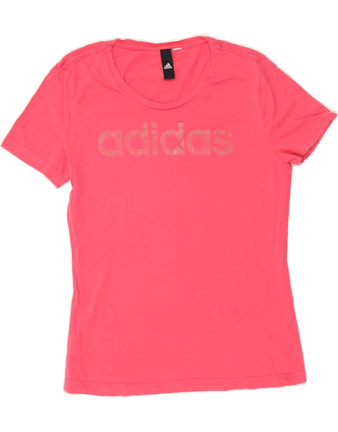 ADIDAS Womens Graphic T-Shirt Top UK 12 Medium Pink Vintage Adidas and Second-Hand Adidas from Messina Hembry 