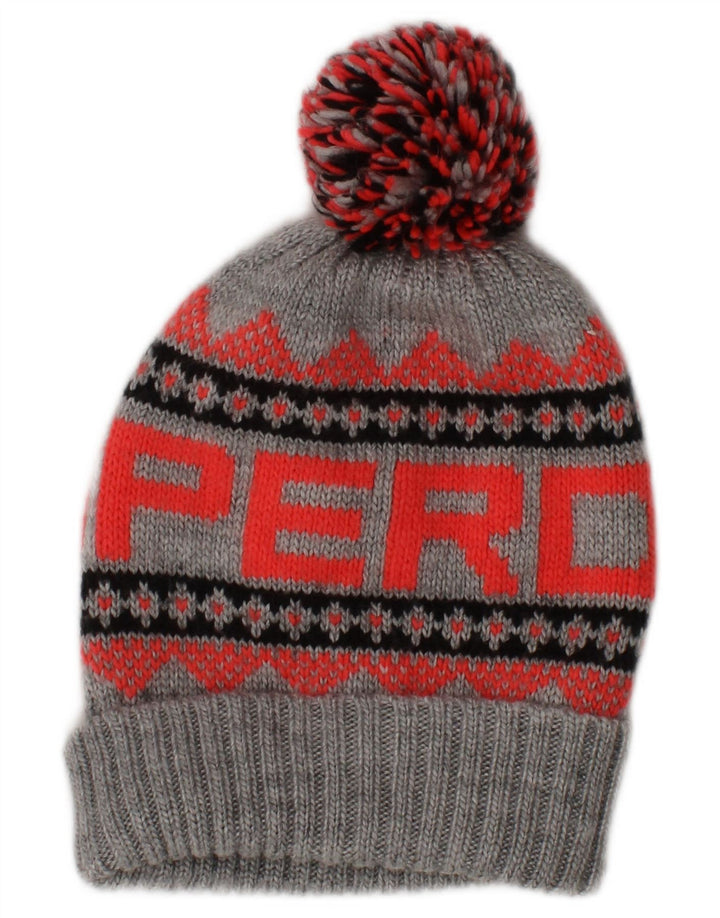SUPERDRY Womens Graphic Bobble Hat One Size Multicoloured Geometric Winter