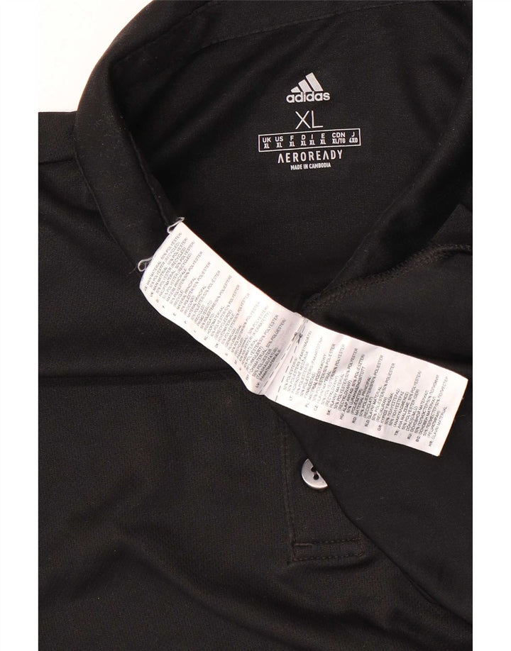 Polo Adidas Aeroready da uomo XL in poliestere nero