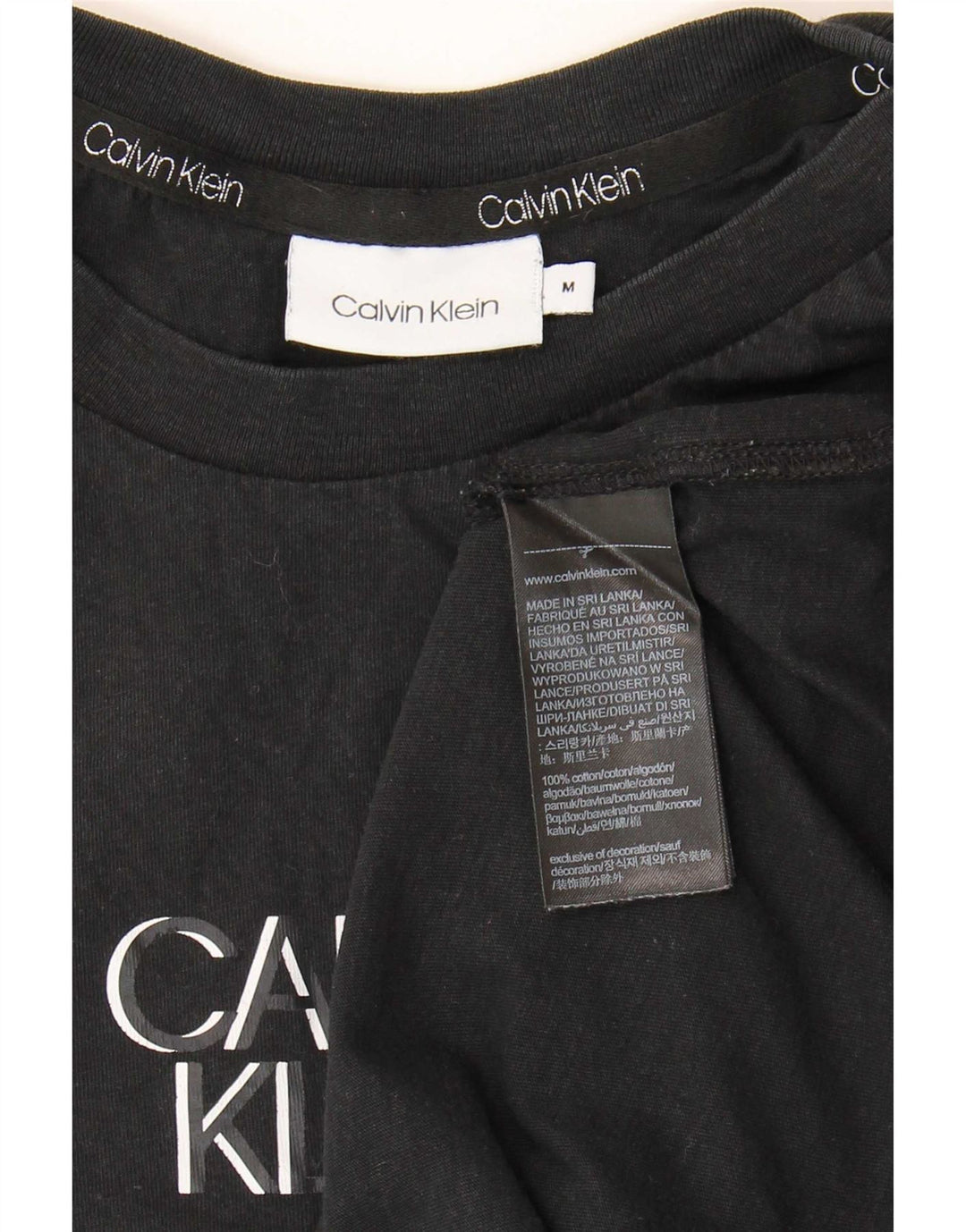 T-shirt grafica da uomo Calvin Klein Top in cotone nero medio