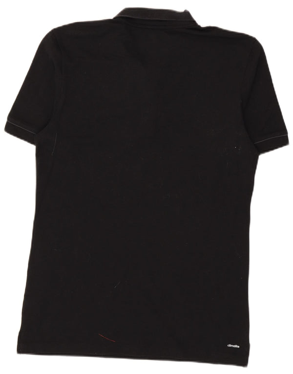 Polo Adidas Climalite da uomo in cotone nero medio