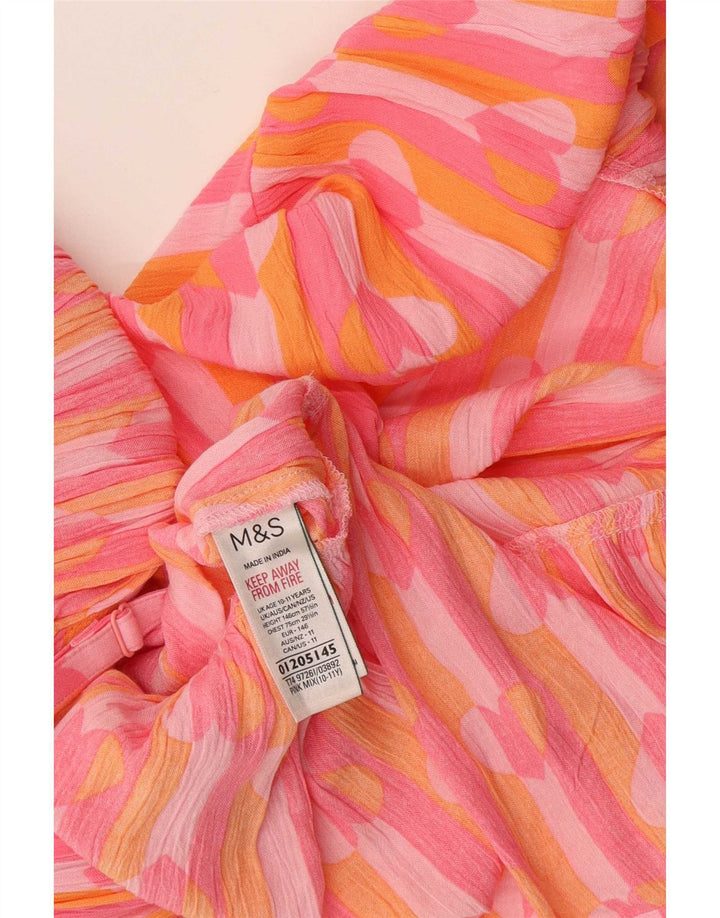 Abito a strati per ragazze Marks & Spencer con motivo astratto 10-11 anni cuore rosa