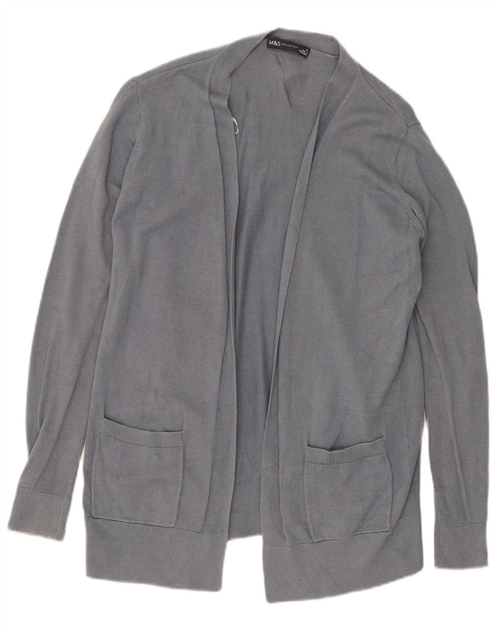 Maglione cardigan aperto da donna Marks & Spencer UK 12 Cotone grigio medio