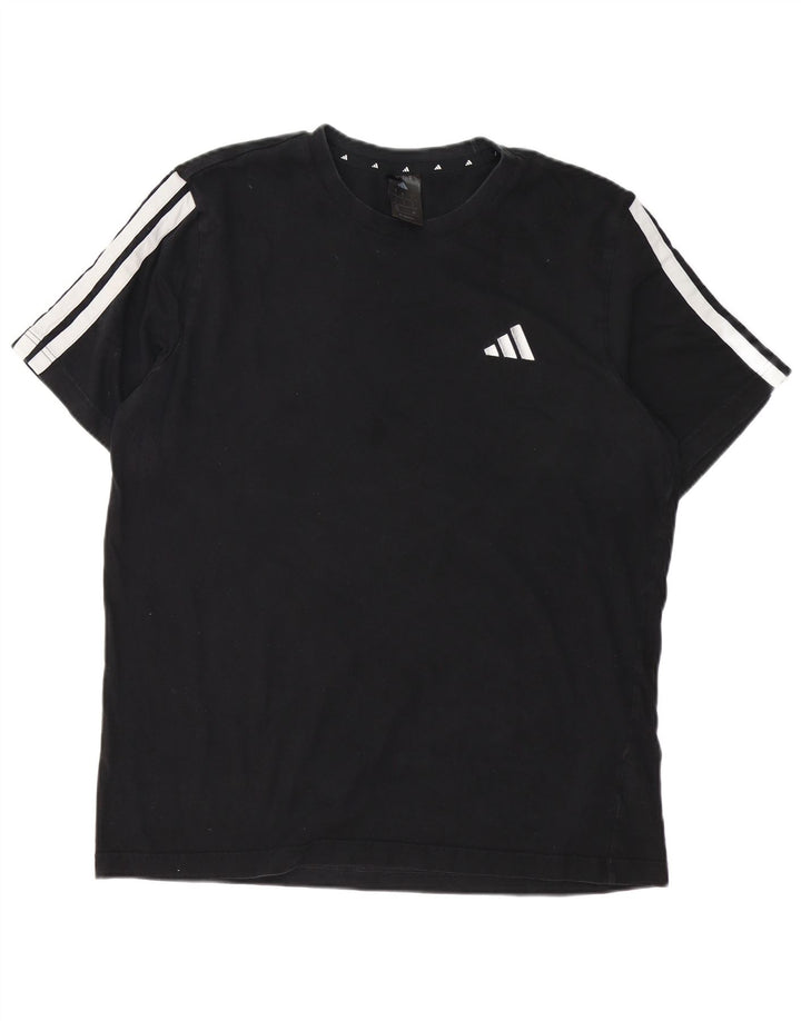 T-shirt Adidas da uomo Top Large in cotone nero