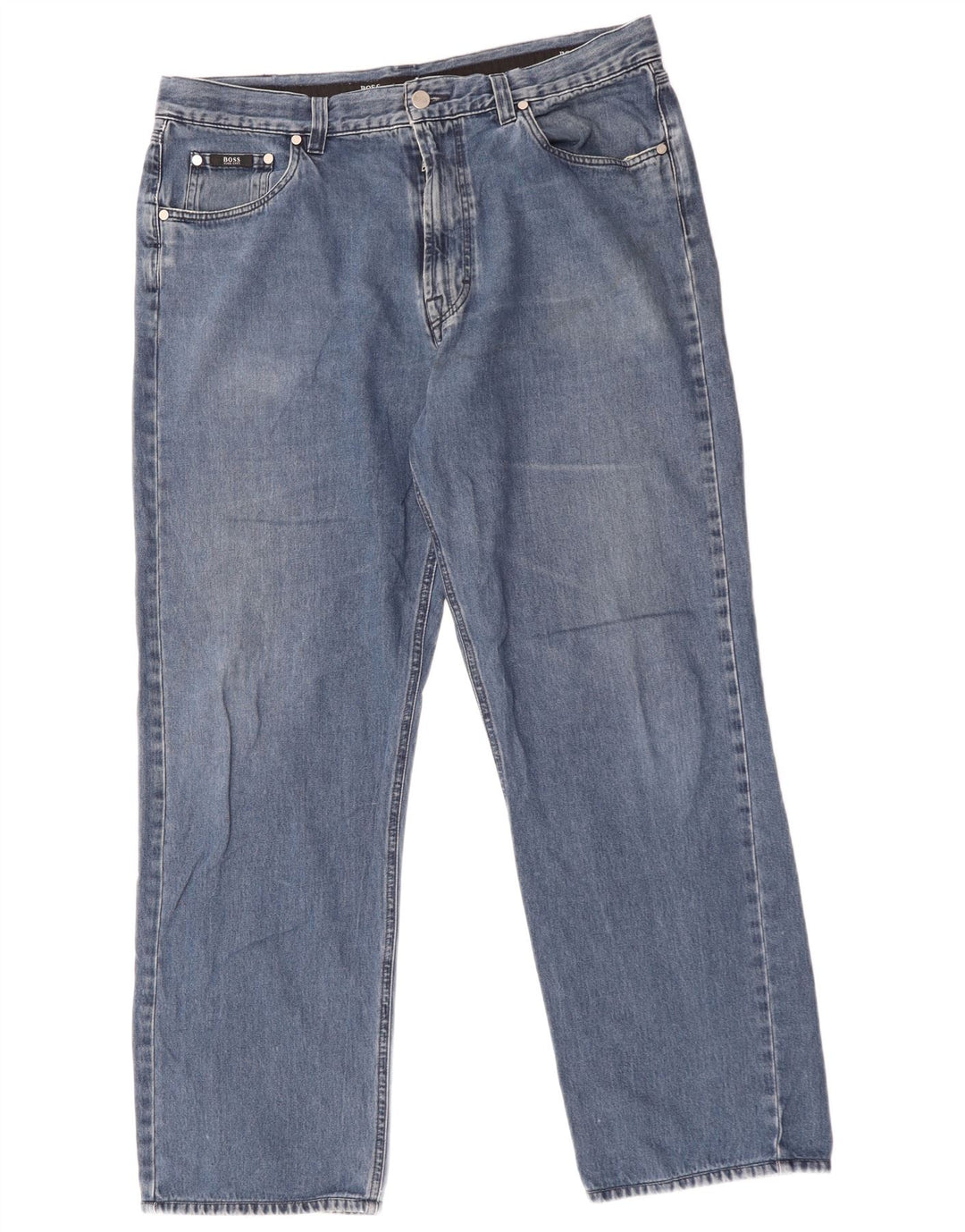 HUGO BOSS Mens Straight Jeans W38 L34 Blue Cotton Vintage Hugo Boss and Second-Hand Hugo Boss from Messina Hembry 