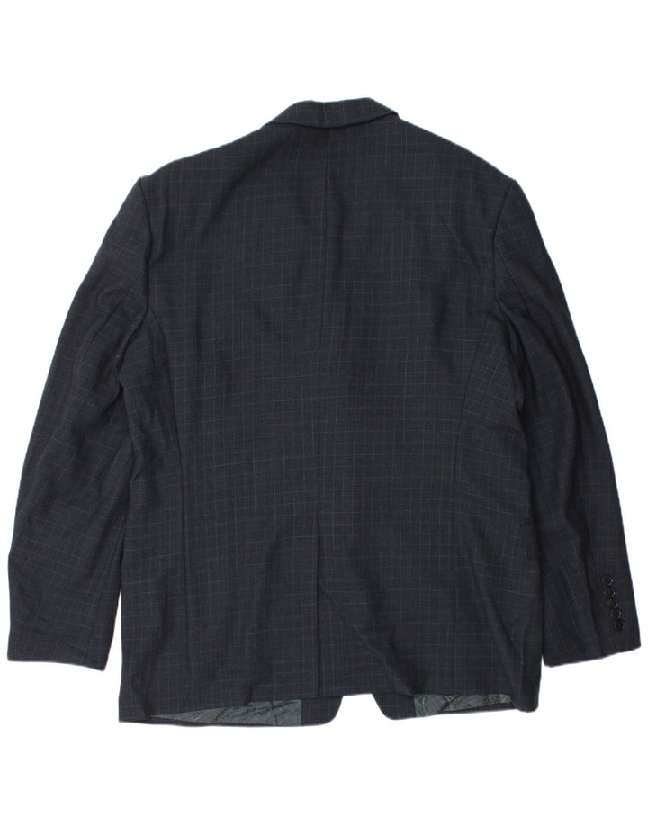 Giacca blazer da uomo a 3 bottoni Paul Smith UK 40 grande in lana a quadretti blu navy