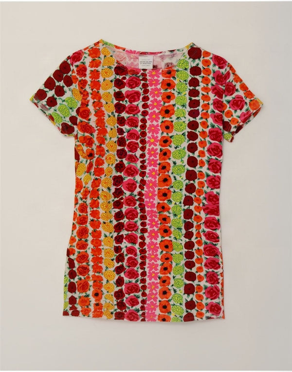 Abito T-shirt da donna Benetton UK 10 Piccolo floreale multicolore