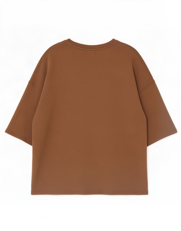 T-shirt Zara da uomo Top Large in cotone marrone