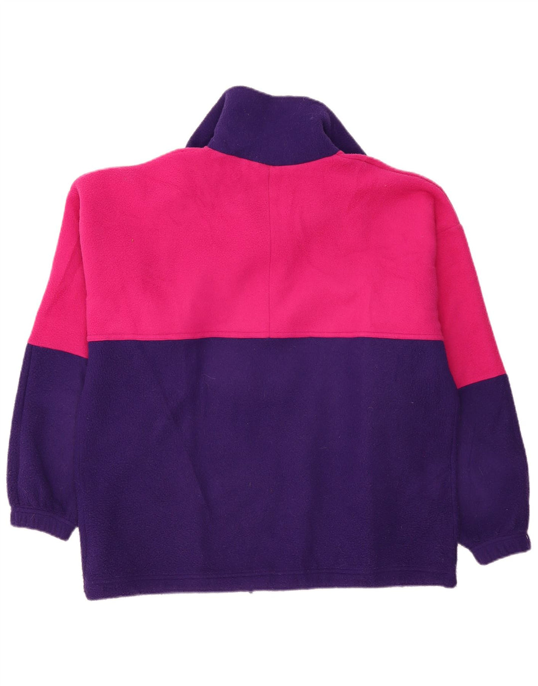 ALEXANDER Maglione in pile da uomo con zip e collo XL Viola in poliestere color block