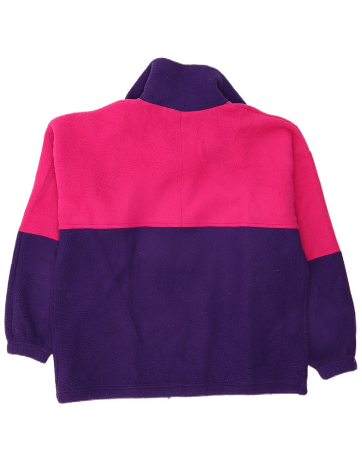ALEXANDER Maglione in pile da uomo con zip e collo XL Viola in poliestere color block