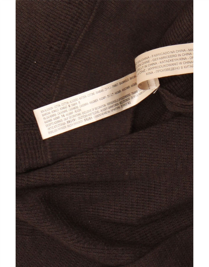 Massimo Dutti Maglione da uomo con zip e collo XL in cotone marrone