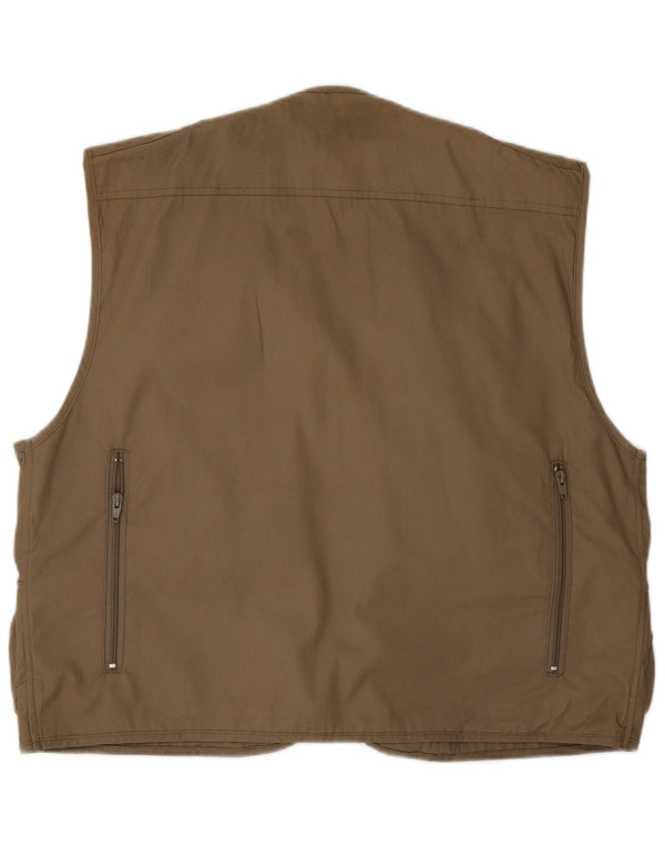 Gilet multiuso da uomo vintage UK 42 XL in cotone marrone