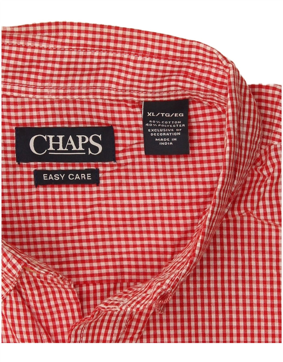 Camicia Chaps da uomo Easy Care XL in cotone a quadretti rosso