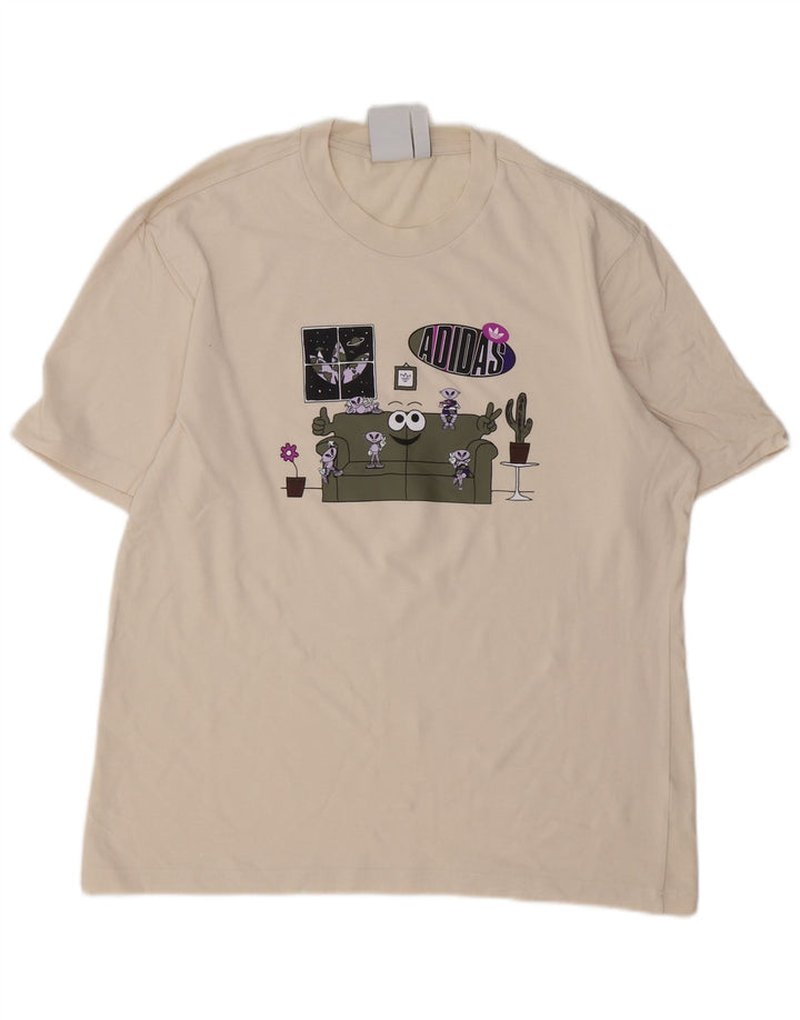 T-shirt grafica da uomo ADIDAS grande bianca