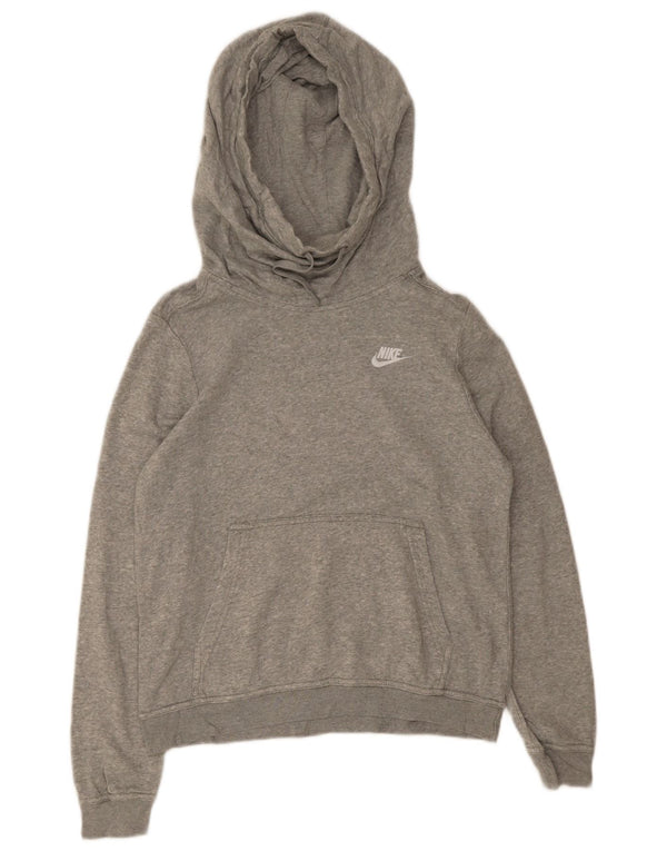 Felpa con Cappuccio Nike da Donna UK 10 Small Grigio Screziato Cotone
