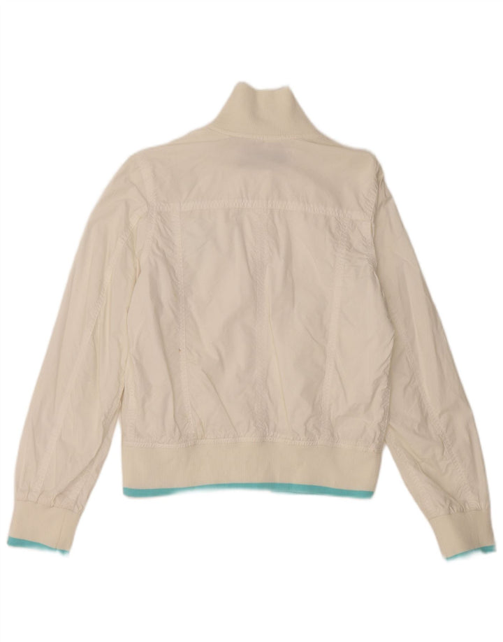 Giubbotto bomber corto da donna Sergio Tacchini UK 10 piccolo poliestere bianco