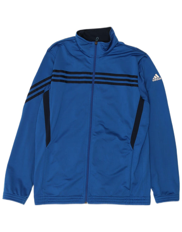 Adidas Mens Tracksuit Top Jacket UK 42/44 Large Blue Colourblock Polyester