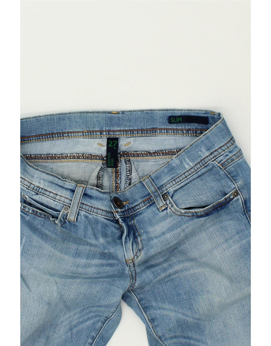 BENETTON Womens Capri Slim Jeans W27 L22  Blue Cotton Vintage Benetton and Second-Hand Benetton from Messina Hembry 