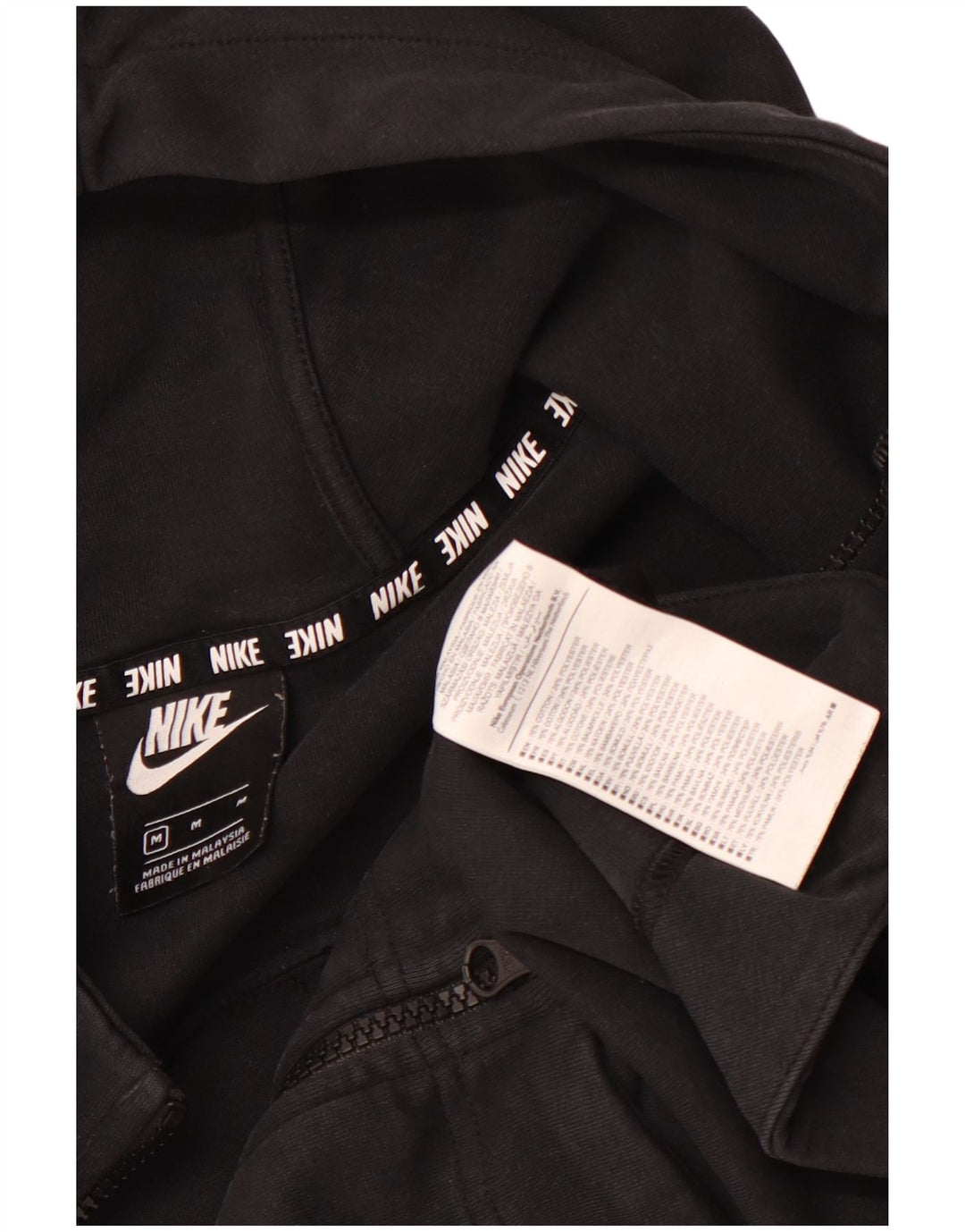 Felpa con cappuccio e zip grafica da donna Nike UK 14 cotone nero medio