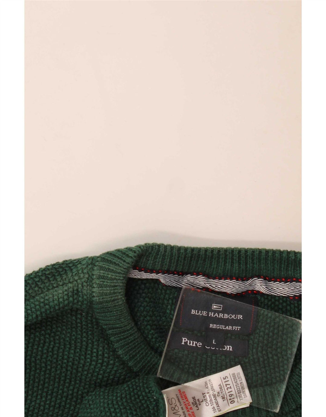Maglione maglione girocollo da uomo Marks & Spencer blu Harbour grande verde