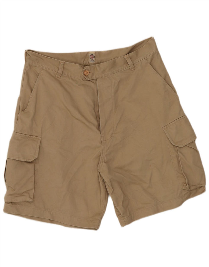 Pantaloncini cargo regolari da uomo vintage W30 cotone kaki medio