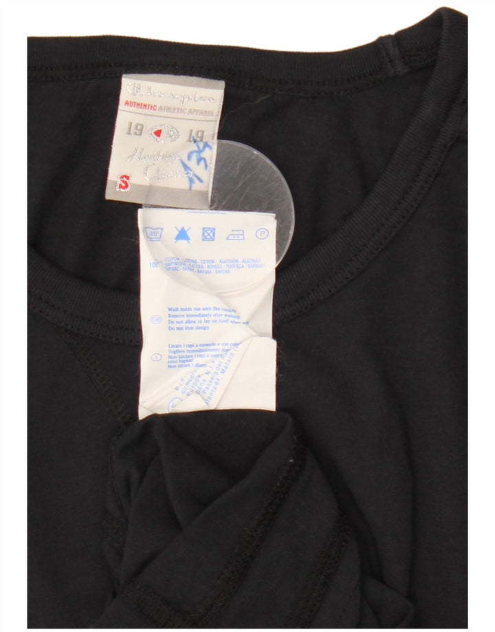T-shirt grafica CHAMPION da donna Heritage Classics UK 10 piccola nera