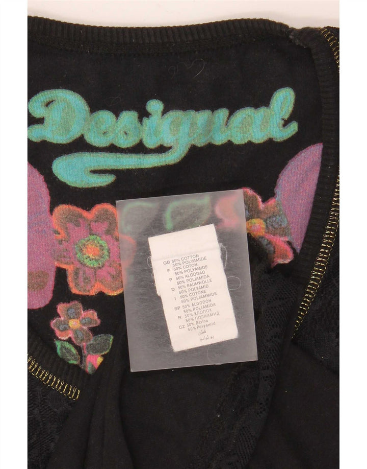 Canotta da donna Desigual UK 12 cotone geometrico nero medio