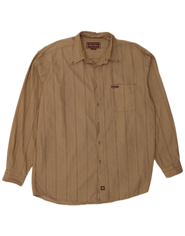 Camicia da uomo Marlboro Classics 2XL Cotone gessato beige
