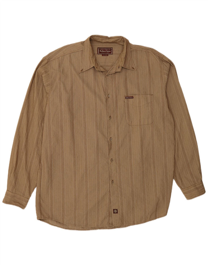 Camicia da uomo Marlboro Classics 2XL Cotone gessato beige