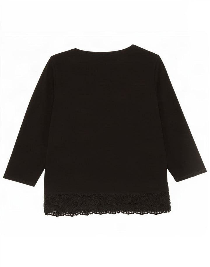 Camicetta camicia a maniche 3/4 da donna Marks & Spencer UK 14 viscosa nera media