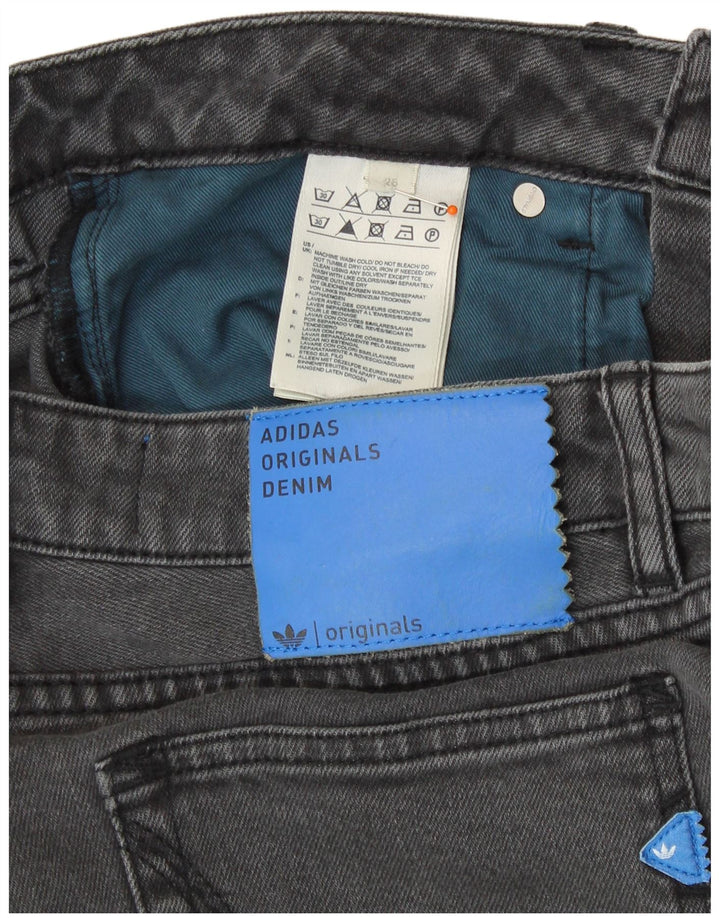 Pantaloncini di jeans da donna ADIDAS W26 piccoli in cotone grigio