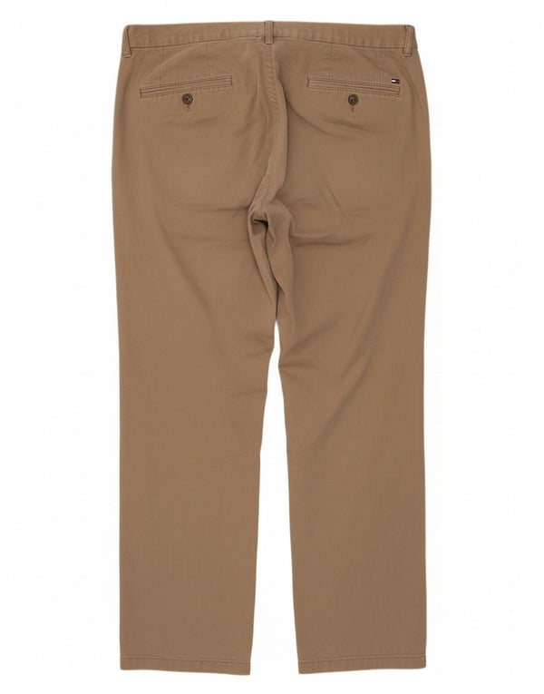 Pantaloni chino dritti da uomo Tommy Hilfiger W34 L30 in cotone beige