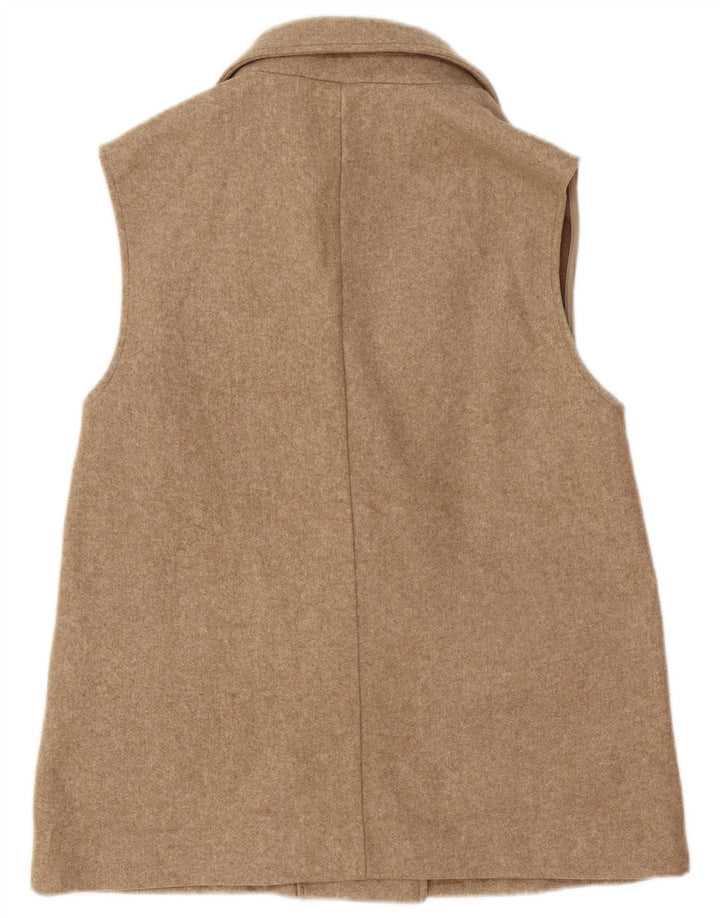 Gilet doppiopetto da donna Zara UK 12 Poliestere beige medio
