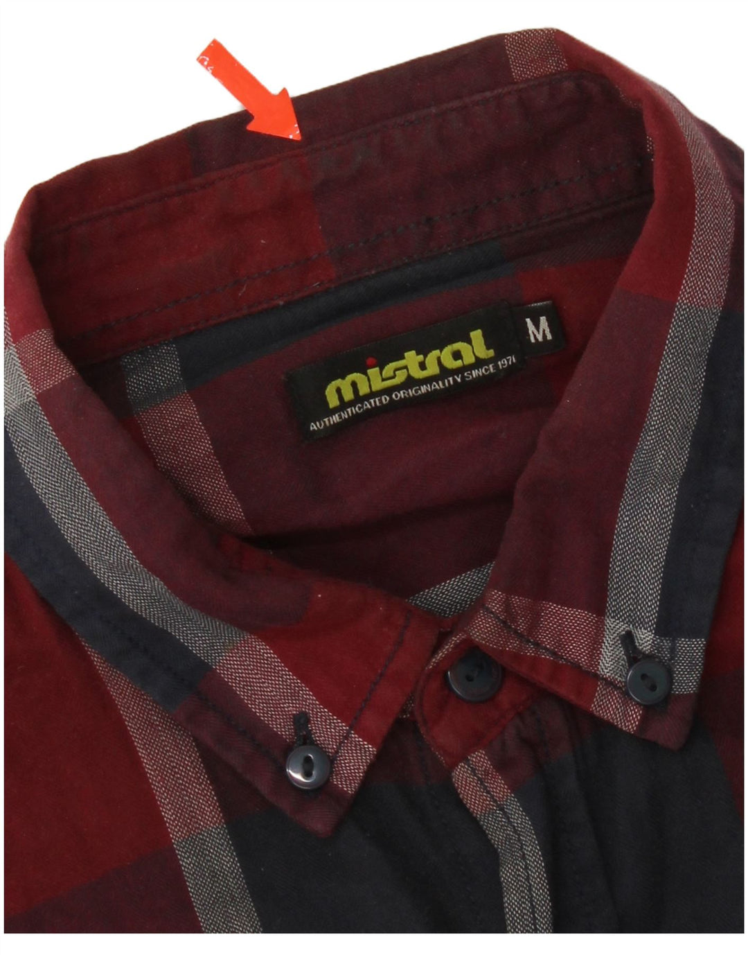 Camicia da uomo Mistral in cotone a quadri rossi medi