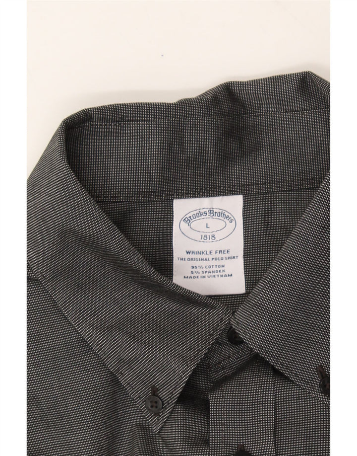 BROOKS BROTHERS Mens Shirt Large Black Polka Dot Cotton Vintage Brooks Brothers and Second-Hand Brooks Brothers from Messina Hembry 
