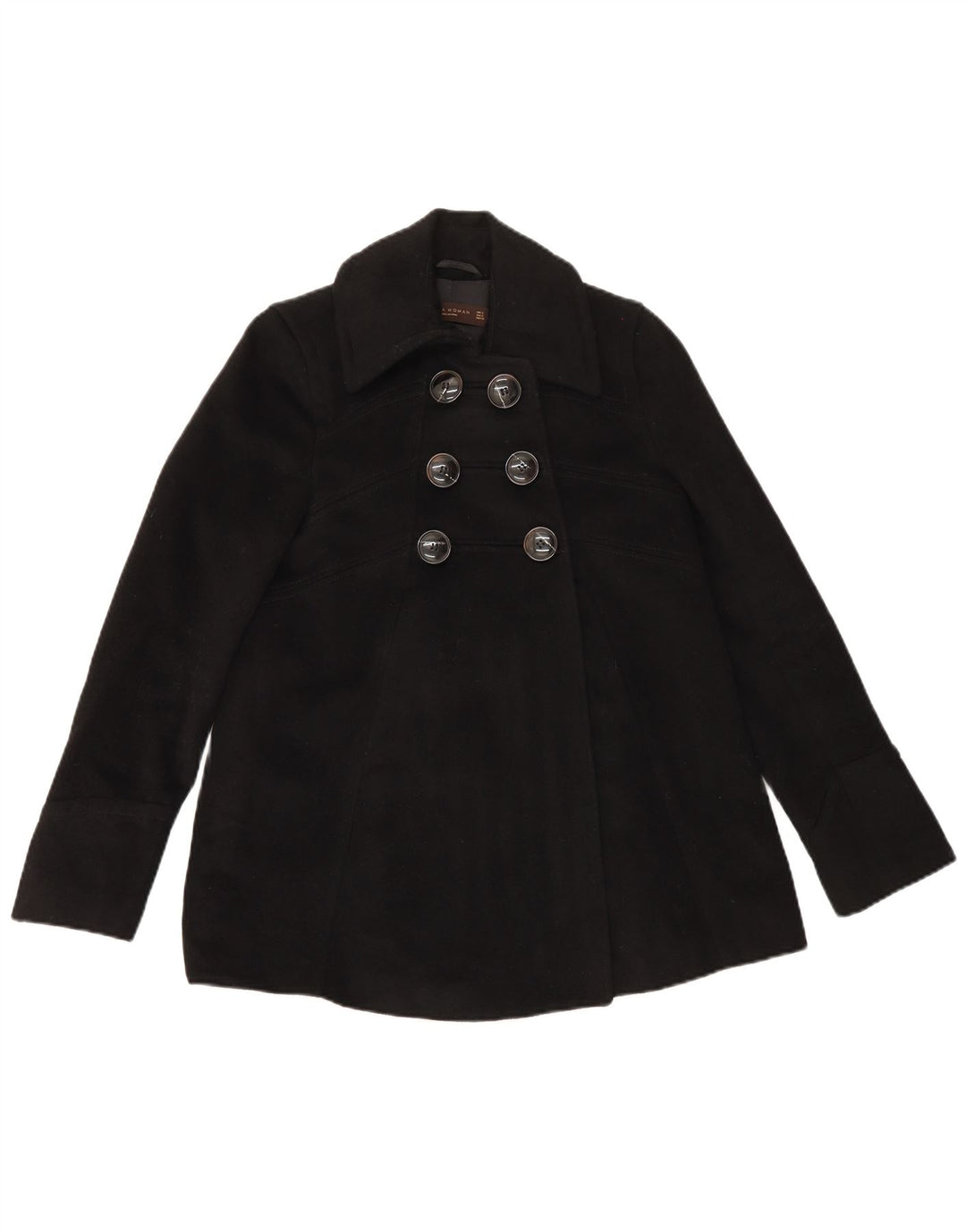 Cappotto da marinaio da donna Zara UK 8 piccolo acetato nero