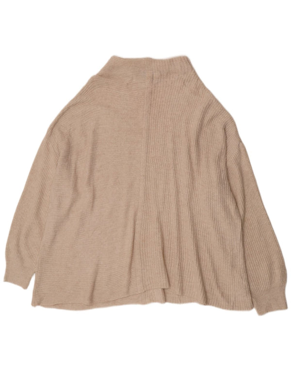 Maglione maglione oversize da donna con collo a tartaruga Topshop UK 14 grande bianco sporco