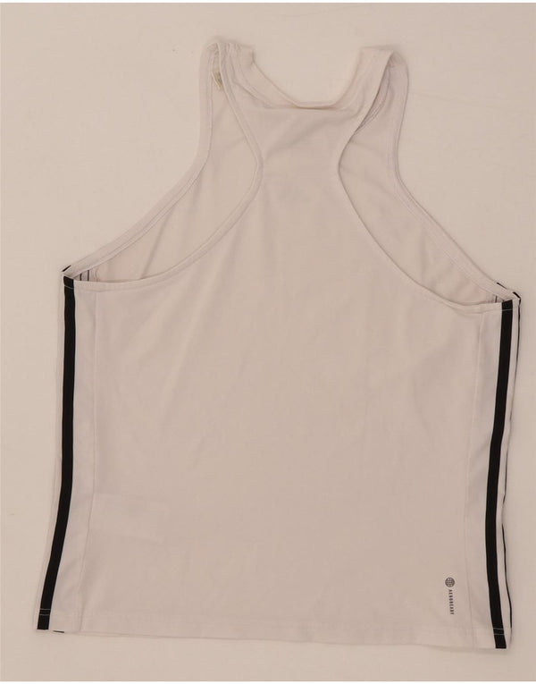 Canotta Adidas Aeroready Slim Fit da donna UK 14/16 Large Poliestere bianco