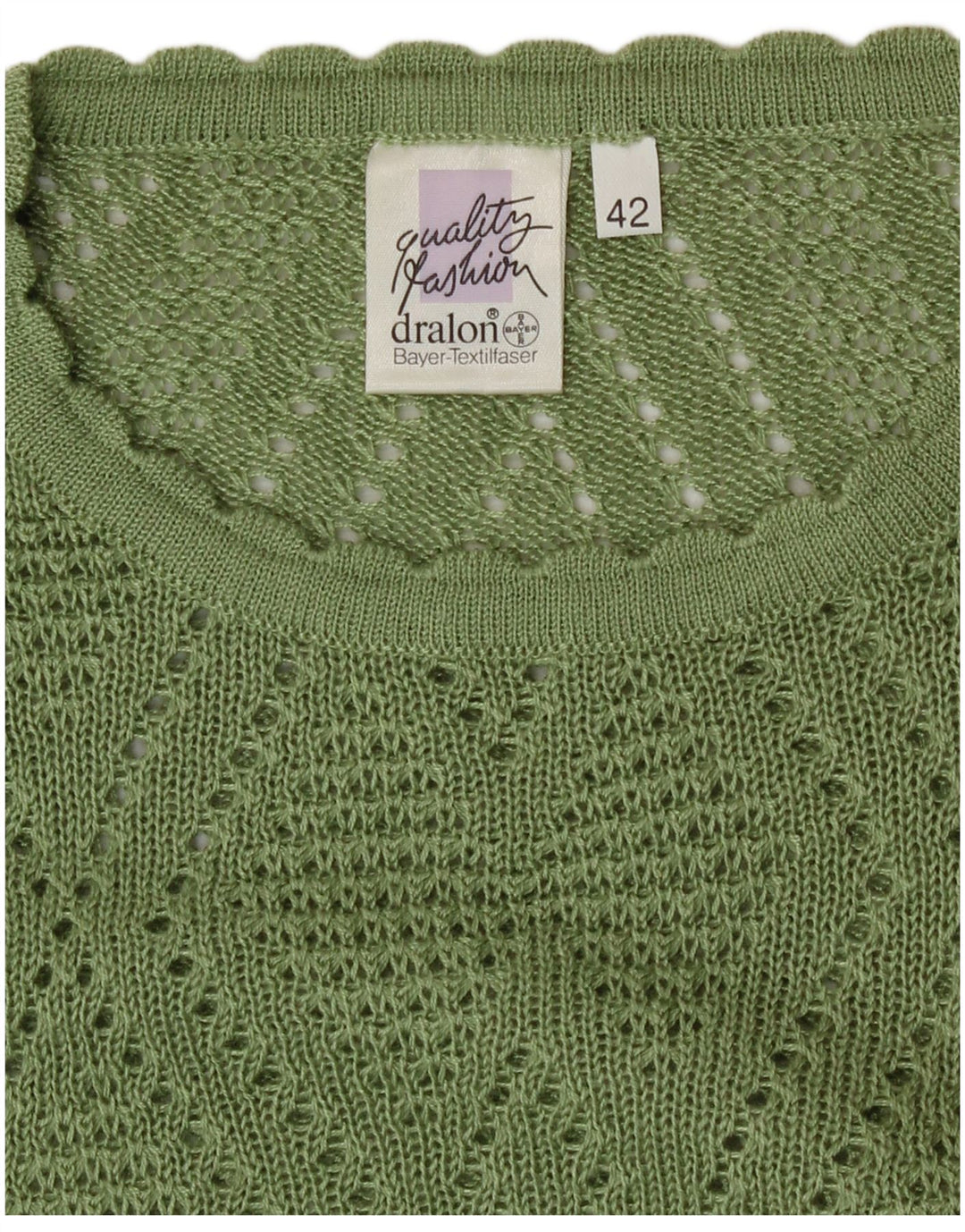 Maglione maglione girocollo da donna Bayer EU 42 grande acrilico verde