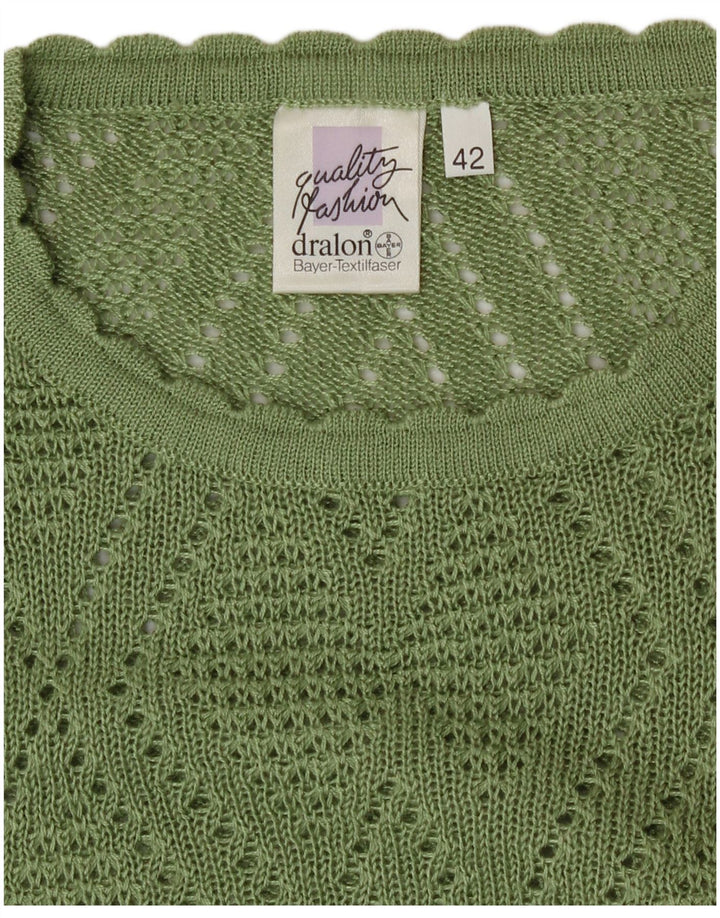 Maglione maglione girocollo da donna Bayer EU 42 grande acrilico verde