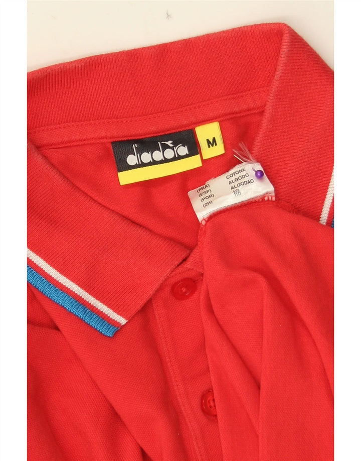Polo Uomo DIADORA Cotone Rigato Medio Rosso