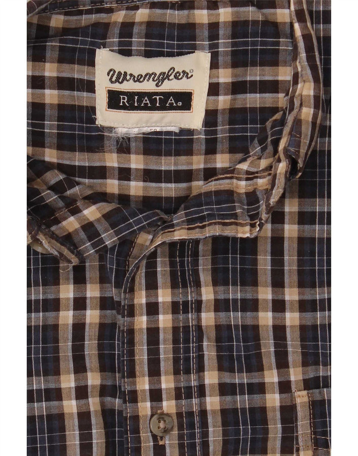 Wrangler Camicia da uomo in flanella Riata a quadri marroni grandi