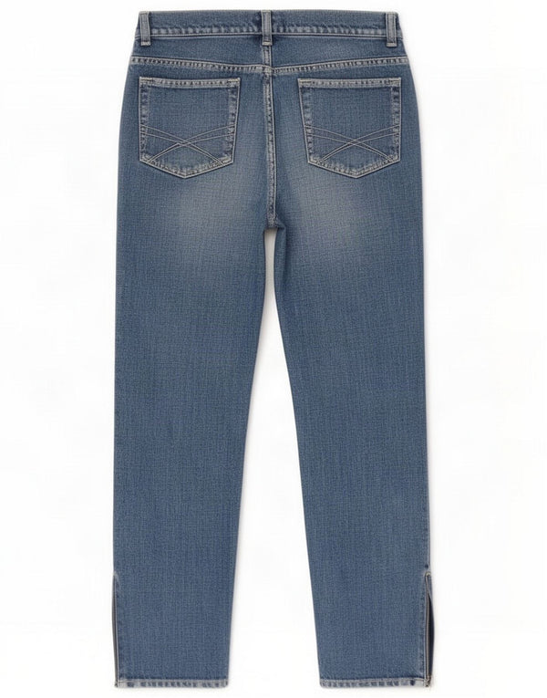 Sportmax Jeans dritti da donna UK 10 Small W30 L28 Blu Cotone