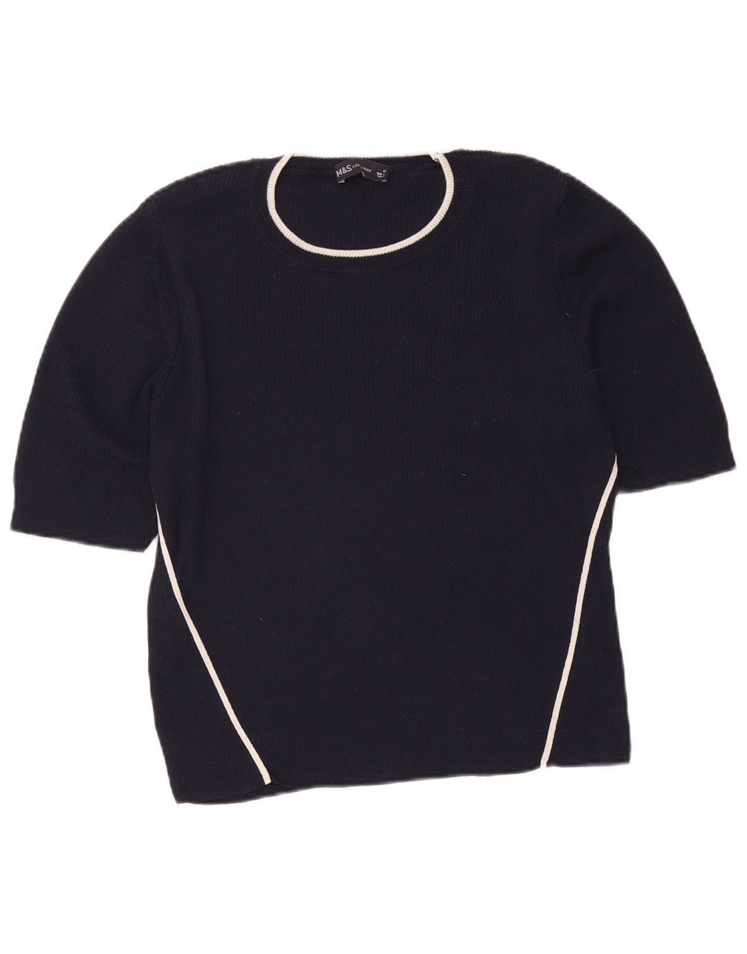 Camicetta a maniche corte da donna Marks & Spencer UK 16 Large Blu Navy
