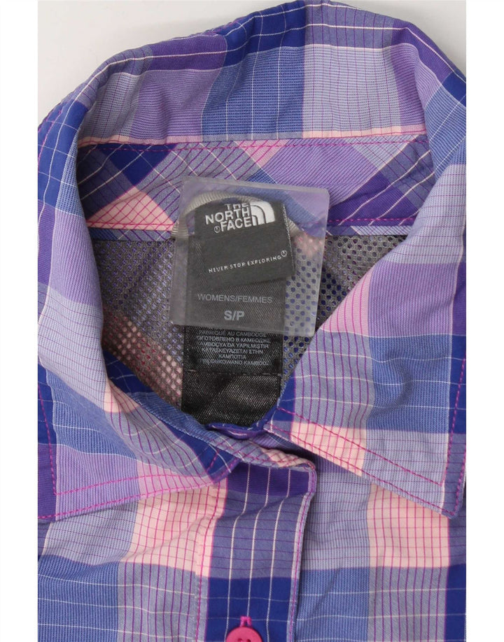 Maglietta a maniche corte da donna The North Face piccola in nylon a quadri multicolore
