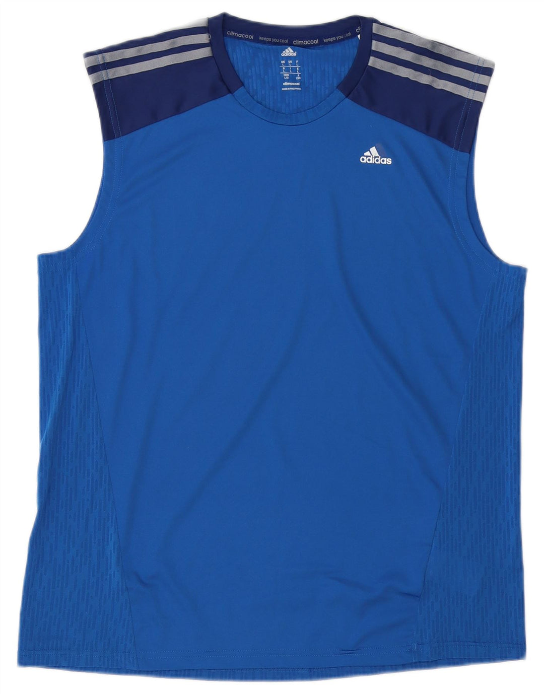 Canotta ADIDAS da uomo Climacool, grande, in poliestere color block blu