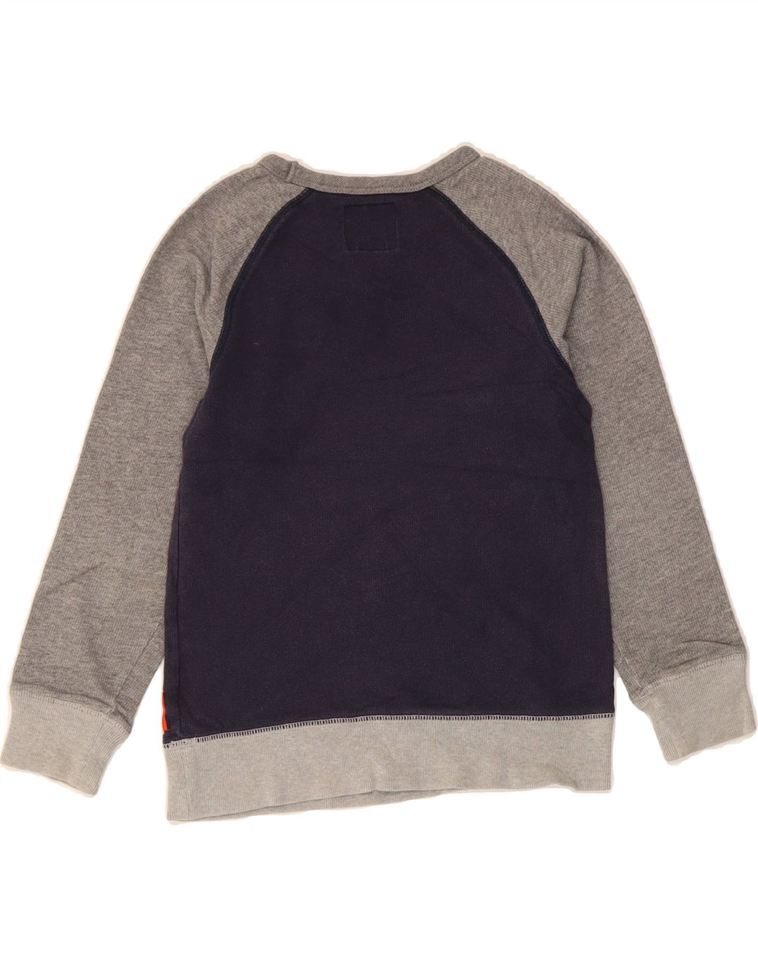OSH KOSH Boys Sweatshirt Jumper 6-7 Years Navy Blue Colourblock Cotton Vintage Osh Kosh and Second-Hand Osh Kosh from Messina Hembry 