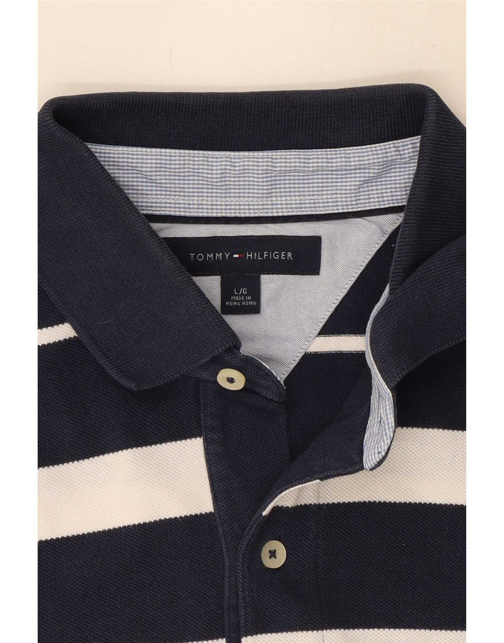 Polo da uomo Tommy Hilfiger grande a righe blu navy